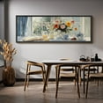 thumbnail image 6 of Large Framed Canvas Print Sunlit Breakfast Table with Flowers - Cozy Still LifeWall Art Decorative Ready to Hang Painting for Living room Bedroom 60x20 inches Black Frame, 6 of 9