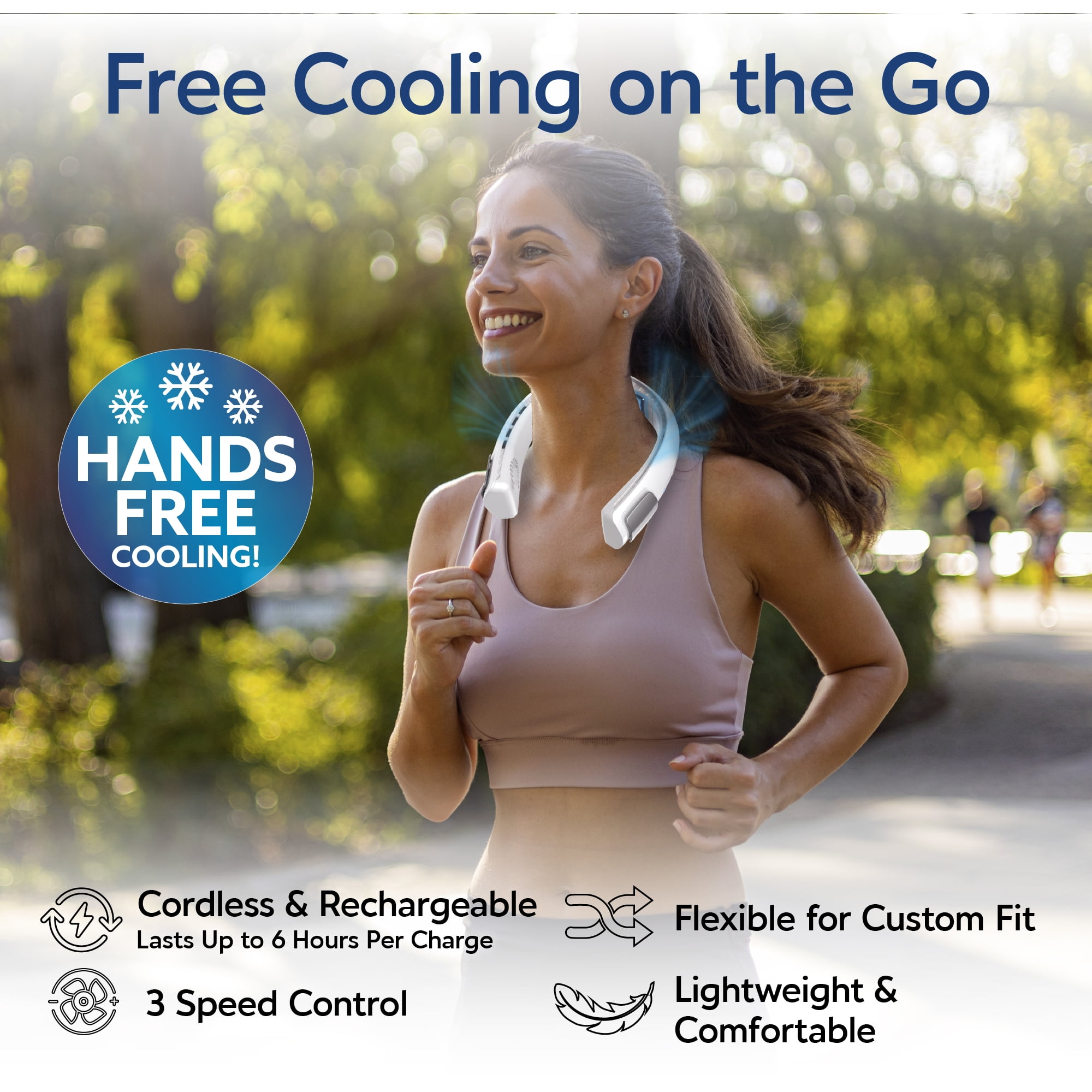 Arctic Air® Freedom® Touch Wearable Personal Air Cooler, USB Rechargeable, 3 Speeds