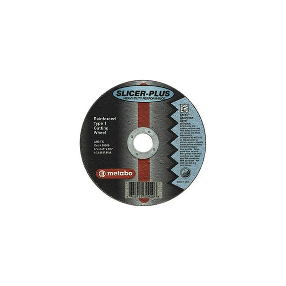 Metabo SLICER-PLUS High-Performance Cutting Wheel 4-1/2" x .045 x 7/8" Type 1 A60TX 55997