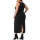 thumbnail image 3 of Vestido de suéter sin mangas de talla grande para mujer Agnes Orinda, cuello redondo, ajustado, midi, estilo tank, primavera, 1X, negro, 3 of 6