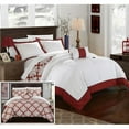 thumbnail image 1 of Chic Home DS2058-BIB-US 8 Pièces Floyd Marsala & Médaillon Blanc Réversible Imprimé en Peluche Hôtel Collection Très Grand Bed dans un Sac Ensemble de Couette&44; Marsala avec Jeu de Feuilles, 1 of 1