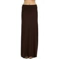 thumbnail image 3 of Womens Casual Solid Jersey Draped Long Maxi Skirt, 3 of 7