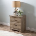 thumbnail image 1 of South Shore Versa 2-Drawer Nightstand - End Table with Storage for Adult, in Weathered Oak, 1 of 12