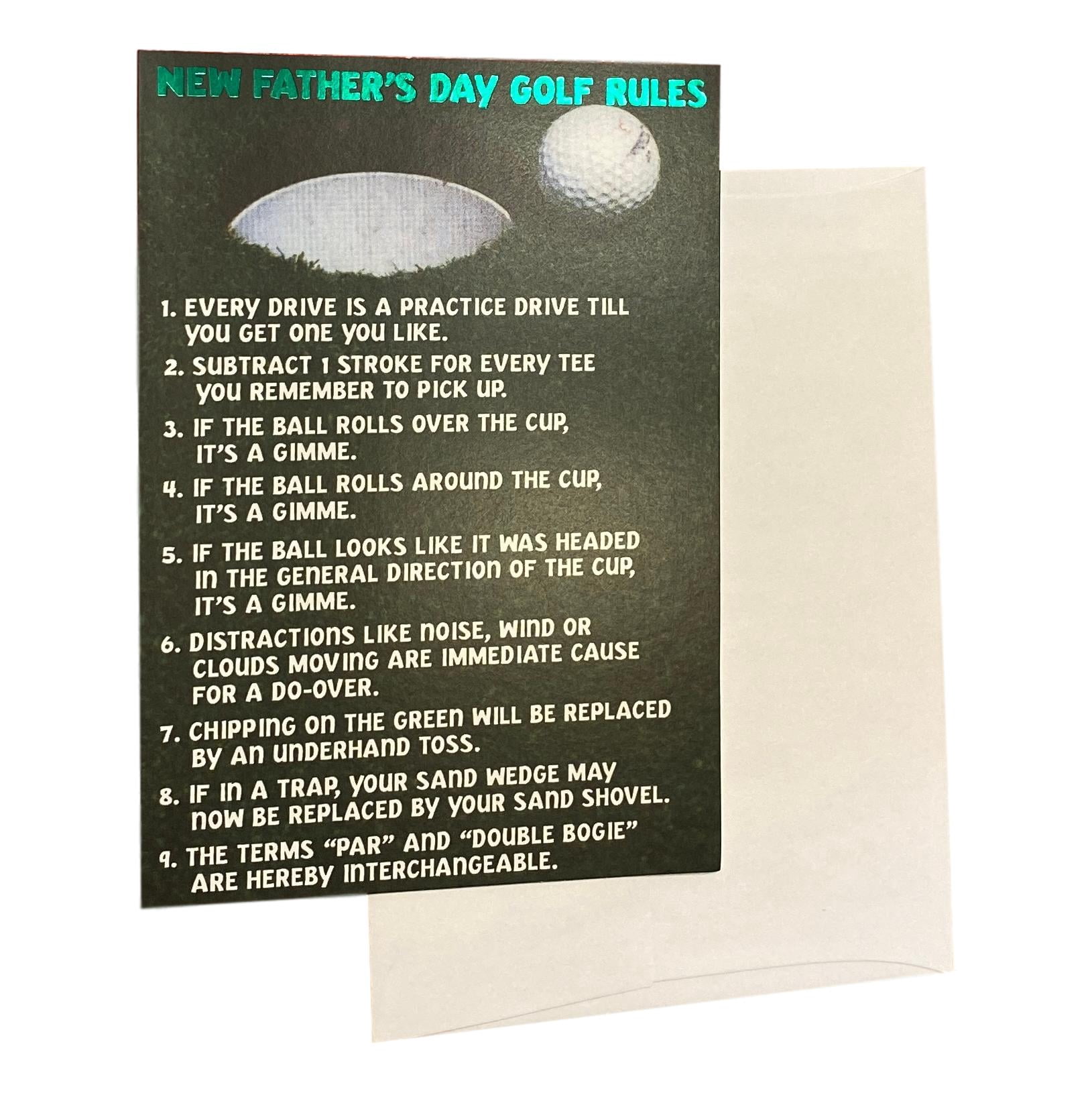 Father's Day Greeting Card - New Father's Day Golf Rules1. Every drive is a  ... - Walmart.com