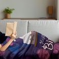 thumbnail image 3 of 21st Birthday Soft Flannel Fleece Blanket, Happy Birthday Words with Stars on Abstract Tones of Pink Inspired Image, Cozy Plush for Indoor and Outdoor Use, 70" x 90", Eggplant Purple, by Ambesonne, 3 of 5