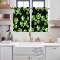 thumbnail image 2 of St. Patrick's Day Kitchen Curtains Window Panels, Watercolor Green Shamrock Polka Dots Black Insulated Window Treatment Curtain, Grommet Curtains for Bedroom/Living Room/Bathroom, 2 Piece 52"Wx45"L, 2 of 8