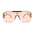 thumbnail image 1 of Mens Half Rim Flat Top Mobster Squared Shield Sunglasses All Peach, 1 of 4