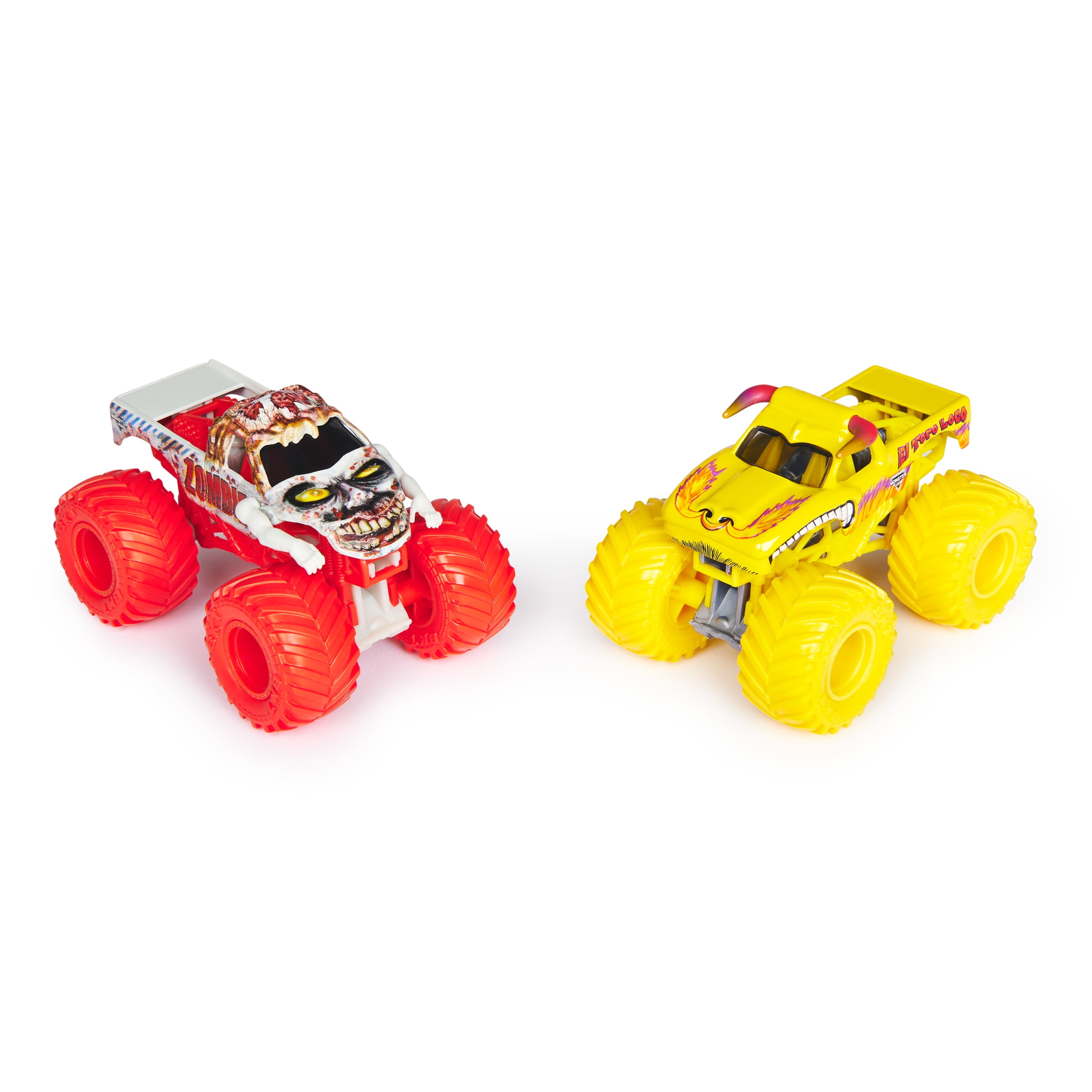 Monster Jam, Official Zombie Vs. El Toro Loco Die-Cast Monster Trucks, 1:64 Scale, Kids Toys for Boys Ages 3 and up
