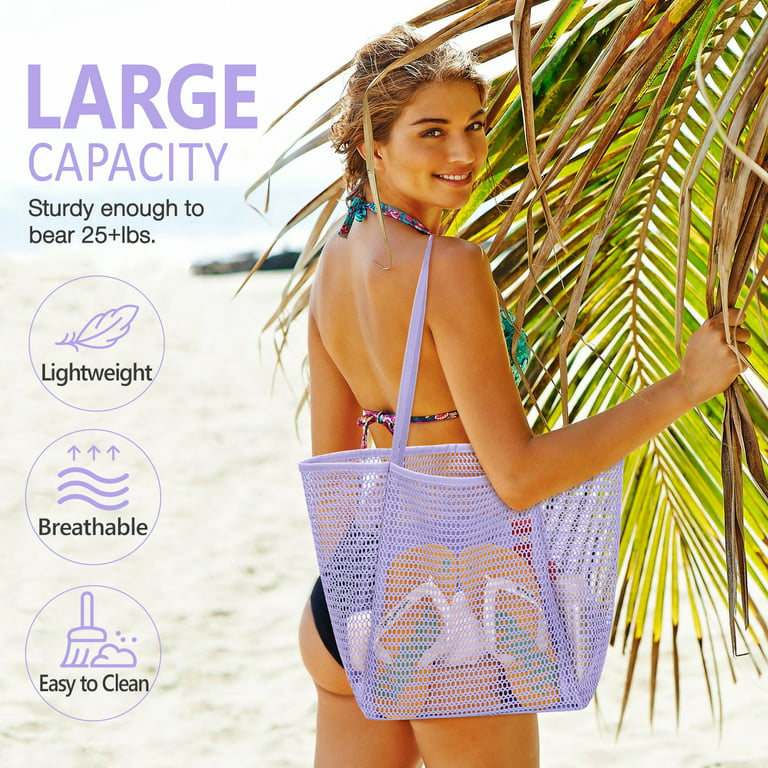 Livhil Women's Large Mesh Beach Bag