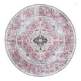 thumbnail image 3 of Unique Loom Yara Collection Area Rug - Yash (4' Round Light Coral Pink/Blue), 3 of 7