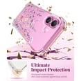 thumbnail image 4 of Funda de teléfono GVIEWIN para iPhone 16 6.1 con protector de pantalla floral, 4 of 9