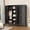 Black Square no Lock, variant on Polup 71" Tall Modern Armoire Wardrobe Closet with Hanging Rod, Clothing Storage Cabinet,White Steel Assembly