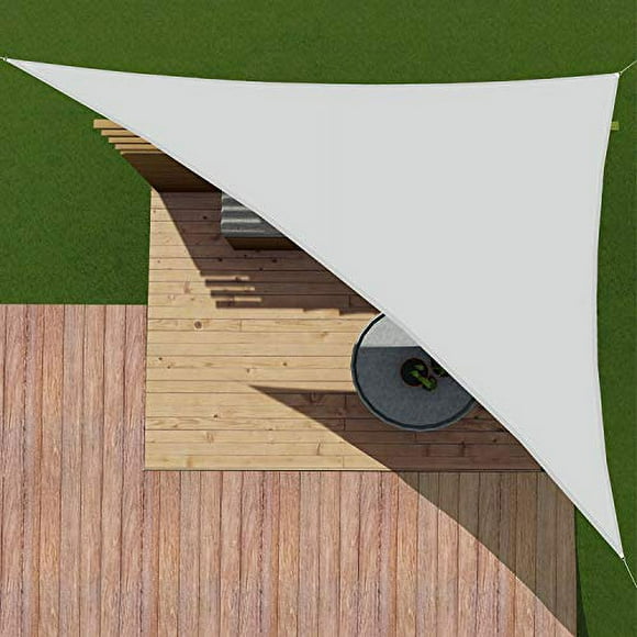 Patio Paradise 19' x 23' x 29.8' Ft 260 GSM Waterproof Sun Shade Sail-Light Grey Triangle UV Block Durable Awning Canopy Outdoor Garden Backyard