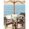 thumbnail image 2 of Outdoor Tablecloth with Umbrella Hole and Zipper, Spring Green Flowers Square Table Cloth 54x54 Inch Waterproof Tablecloth, Watercolor Floral Botanical Picnic Table Cover for Patio Camping, 2 of 7