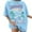 Sky Blue, variant on Women's Beach Tops Summer Hawaii Graphic Tees Oversized Short Sleeve Casual Lightweight Breathable Soft Vacation T-shirt