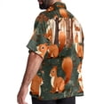 thumbnail image 3 of Squirrel Men's Casual Short Sleeve Printed Button Down Spread Collar Tops Summer Beach Shirts Unisex, 3 of 6