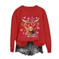 thumbnail image 6 of Funny Highland Cow Sweatshirt Valentines Day Cute Animal Graphic Pullover Long Sleeve Crewneck Tops Lollipop Heart Shirt, 6 of 6