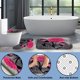 thumbnail image 4 of Juego de baño de 4 piezas, juego de cortinas de ducha con rosas amarillas, juego de cortinas de ducha románticas con alfombras (alfombrilla de baño, alfombrilla en forma de U y alfombrilla para tapa, 4 of 6