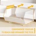 thumbnail image 4 of DIYSET Kids Bookshelf & Toy Storage Organizer, Toy Shelf with Wheels Drawers, Kids Bookcase with Cubby Storage, Toy Box Cabinet for Playroom, Bedroom, Nursery, Living Room, White, 4 of 8