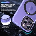 thumbnail image 6 of ELEHOLD Case for iPhone 16 Pro Max, Military-Grade Translucent Case with Magnetic O-Ring Stand [Compatible with MagSafe Accessory],Lightpurple, 6 of 6