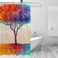 thumbnail image 2 of Coolnut Oil Painting Landscape Bathroom Waterproof Shower Curtain Set Bathtub Curtain with 12 Hooks for Bathroom Decor,Hotel,Room,60x72Inch, 2 of 6
