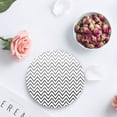 thumbnail image 4 of FMSHPON Grey Chevron Pattern Set of 4 Round Coaster for Drinks, Absorbent Ceramic Stone Coasters Cup Mat with Cork Base for Home Kitchen Room Coffee Table Bar Decor, 4 of 6