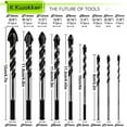 K Kwokker 15Pcs Masonry Drill Bit Set,Tungsten Carbide Tile Drill Bits