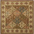 thumbnail image 1 of Safavieh Heritage Collection HG316A Handmade Traditional Oriental Beige Wool Square Area Rug (6' Square), 1 of 4