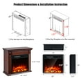 thumbnail image 4 of 18-Inch Electric Fireplace,1500W Freestanding Recessed Fireplace Stove Heater Insert w/Adjustable Flame Effect and Temperature, Built-in Thermostat, Timing Function, Remote Control, 4 of 10
