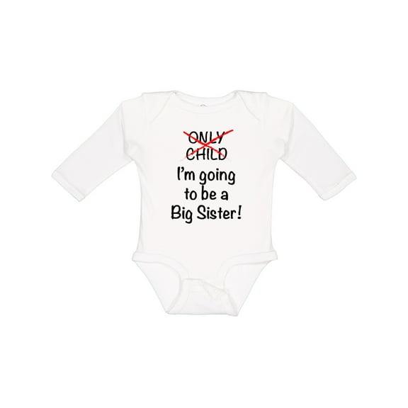 Inktastic I'm Going to Be a Big Sister Girls Long Sleeve Baby Bodysuit