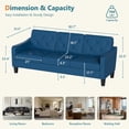 thumbnail image 2 of LAZZO 83" 3-Seater Tufted Couch, Modern Sofa with Trapezoid Arms for Living Room & Office, Blue, 2 of 8