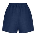thumbnail image 4 of DHFJKG High Waisted Jean Shorts For Women Elastic Drawstring Loose Fit With Pockets Comfortable Solid Color Summer Denim Shorts Stylish Bottoms, 4 of 5