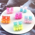 thumbnail image 5 of Aellinatey 6 Pair Fashion Lovely Candy Color Cartoon Sweet Bear Resin Gummy Bear Earrings Little Animal Charms Ear Studs Jewelry, 5 of 12