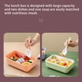 thumbnail image 3 of Lunch Box Keeps Food Hot Rectangular Four-Button Plastic Lunch Box Double-Layer Microwaveable Student Lunch Box Office Worker Portable Tableware Lunch Box Fit and Fresh Lunch Box, 3 of 4