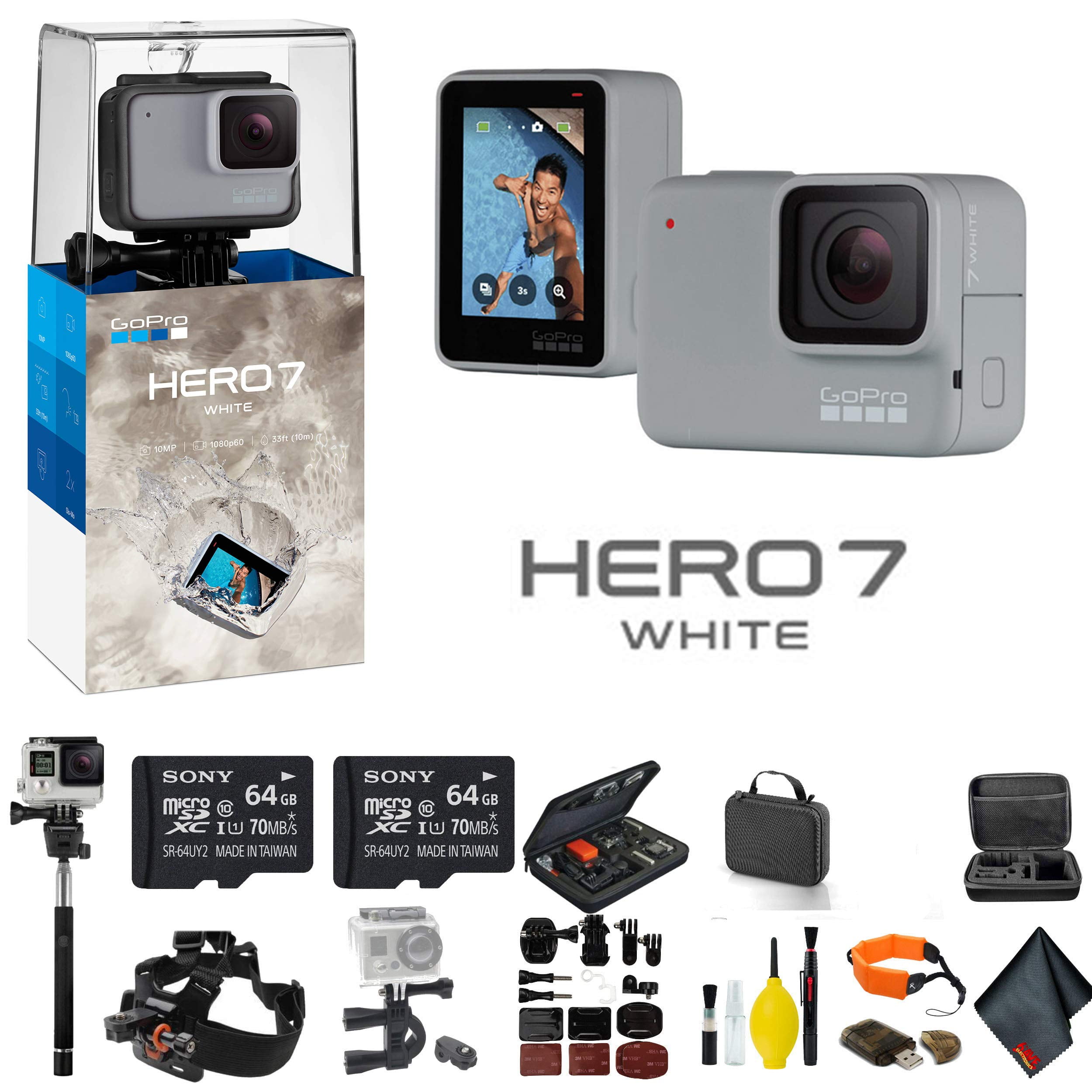 Gopro Hero7 Silver 4k Waterproof Action Camera With 50 Piece Accessory Kit Walmart Com