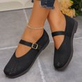 thumbnail image 4 of Women's Barefoot Mary Jane Flats - Wide Toe Box & Square Toe Mesh Knit Ballet Flat Shoes, Comfortable Dressy Casual Soft Soled Shoes Black 6.5(38), 4 of 9