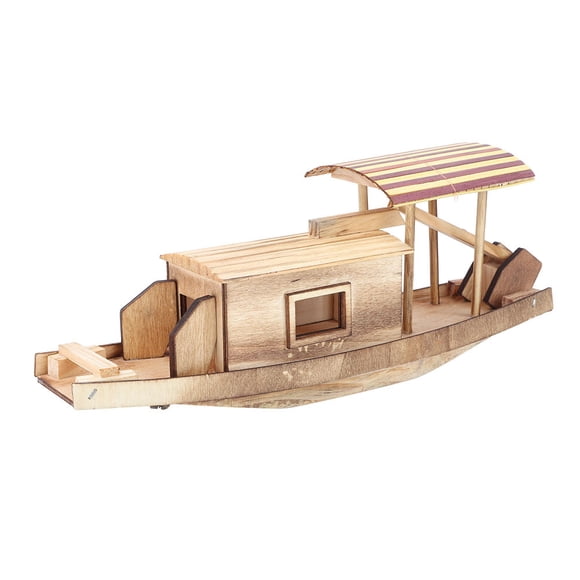 Wooden Boat Toy, Wooden Boat Model, Assemble By Yourself Non-Finished Fun For Gift Kids