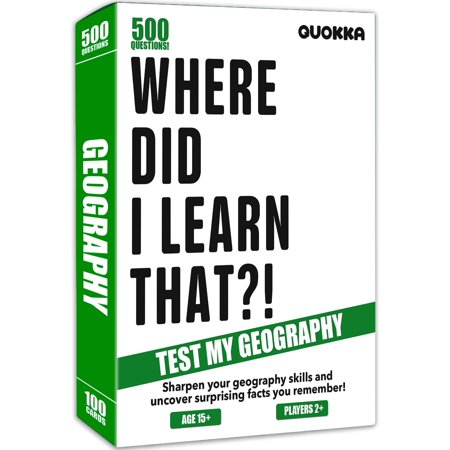 Quokka Trivia Card Games for Adults - Fun Board Games for Family - 500 Questions Geography 2+ Player