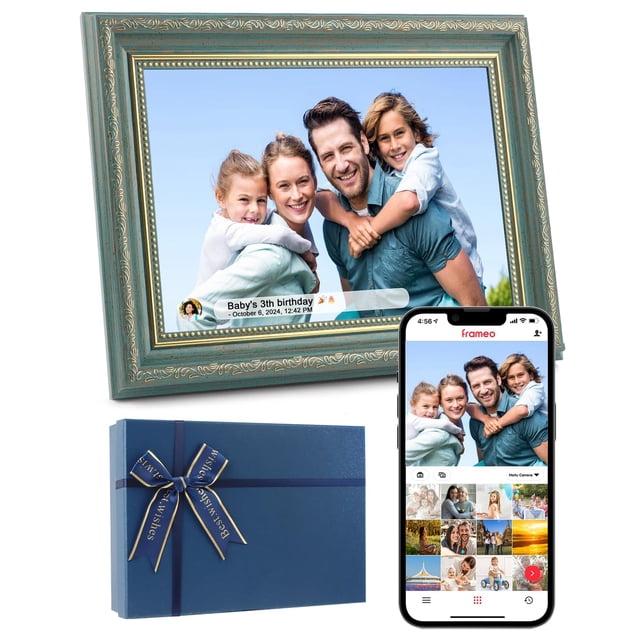 Frameo Digital Frame 10.1 Inch WiFi Digital Photo Frame with 32GB Storage, 1280x800 HD IPS Touch Screen Picture Frames with Frameo APP, Share Photos