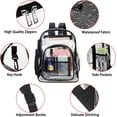 thumbnail image 2 of Mochila transparente resistente, mochila escolar transparente de plástico PVC grande, mochilas informales transparentes para hombres (negro), 2 of 5