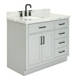 thumbnail image 5 of Ariel Hepburn 43 In. Left Offset Oval Sink Vanity With 1.5 In. Carrara White Countertop In Grey, 5 of 10