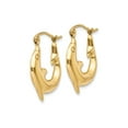 thumbnail image 2 of Gem & Harmony 14K Yellow Gold Polished Dolphin Charm Hoop Earrings for Women, 2 of 5