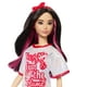 thumbnail image 3 of Muñeca Barbie Fashionistas #214, cabello negro ondulado con vestido y accesorios giratorios, muñeca de moda coleccionable del 65 aniversario, 3 of 5