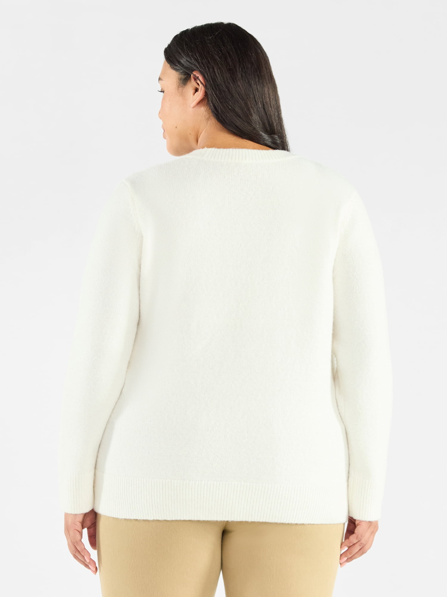 Terra & Sky Women's Plus Holiday Talking Sweater, Midweight, Sizes 0X-4X
