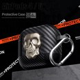 thumbnail image 2 of Rugged Case for AirPods 4 & 5, Fiber Patterns Shockproof Cover for AirPods 4th / 5th Gen with Skull Switch and Carabiner, 2 of 6