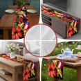 thumbnail image 5 of Burlap Table Runner 36 Inches Long,Country Red Flowers Frog Non-Slip Kitchen Table Runners for Dining Room Everyday Use Party Table Decorations Puerto Rico Flag, 5 of 9