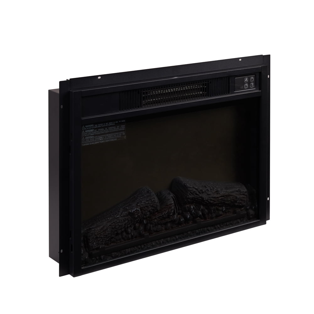 Yoneston 23" Slim Electric Fireplace Insert Heater with Remote Control, LED Fireplace Heater with Adjustable Flame Intensity and Temperature, Black