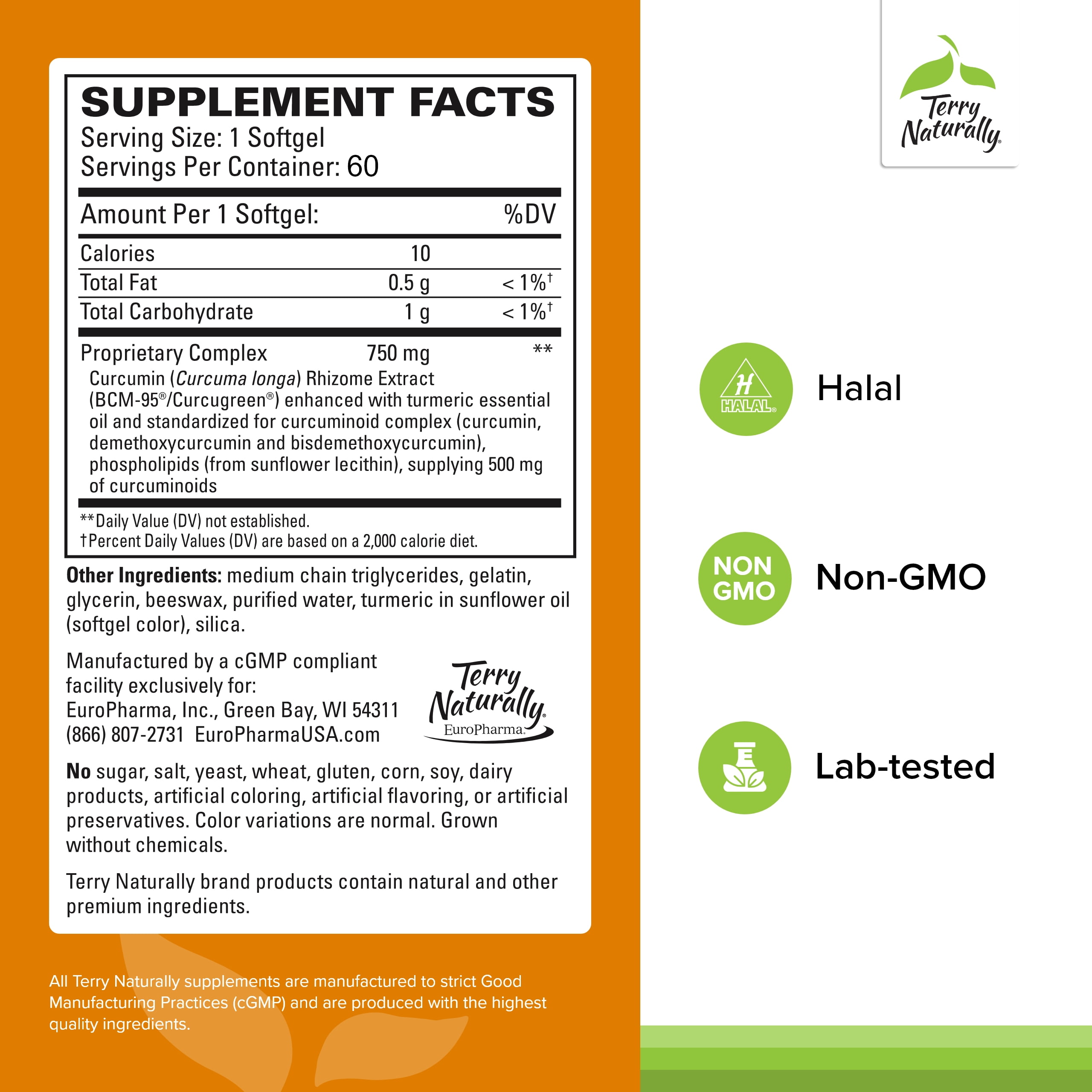 Terry Naturally CuraMed 750 mg - 60 Softgels (Pack of 2)