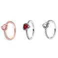 thumbnail image 2 of Anillo De Plata S925 Chapado Con Logo Original Pandora Femenino Brillante Corazón Rojo Diamante Exquisita Joyería Moda Regalo Con Caja, 2 of 4