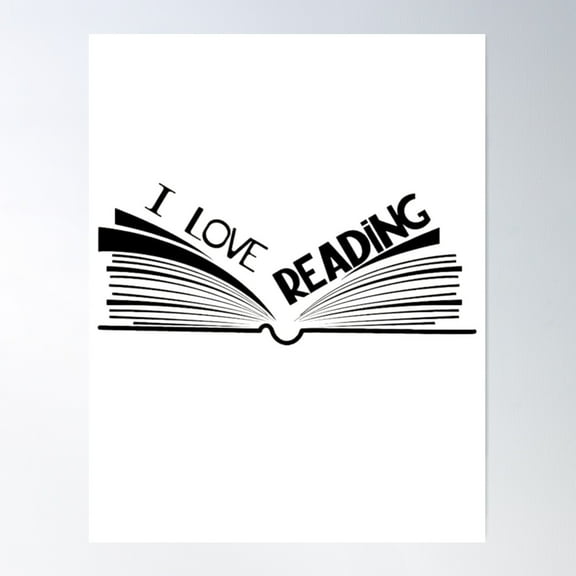 I Love Reading Poster Wall Art, Modern Wall Decor For Living Room Bedroom, 8x12 UNFRAMED